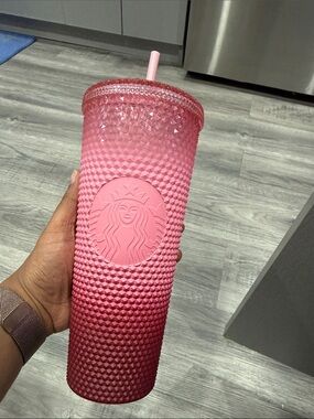 Starbucks Pink Ombre Studded Cold Cup with Straw